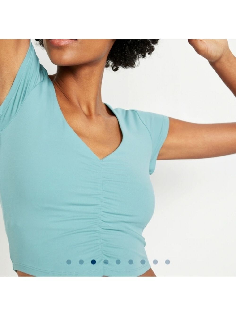 Old Navy StudioSmooth Crop Top Light Support Luminous Blue Large